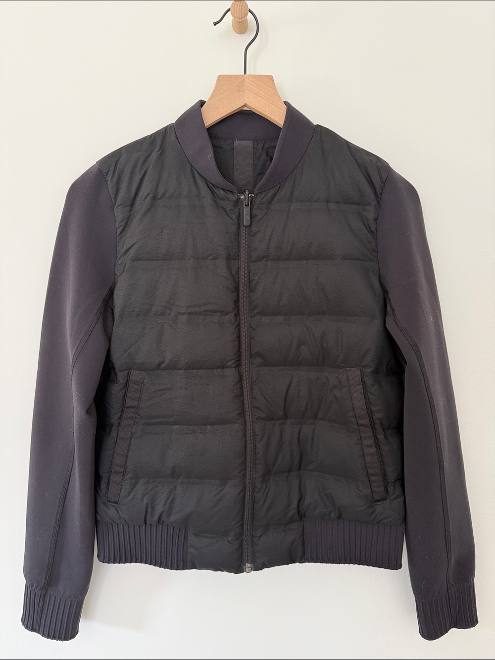 Black Reversible Quilted Bomber Jacket